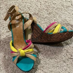 Colorful wedge sandals
